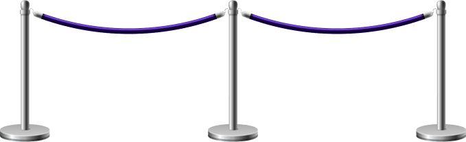 purple rope barrier with stands